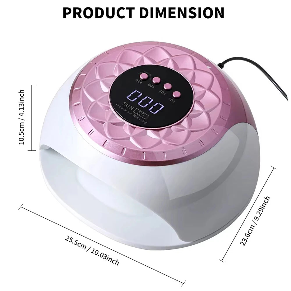 268W UV LED Nail Lamp – 57-Bead Gel Polish Dryer | Salon Use UV LED Nail Lamp Qst