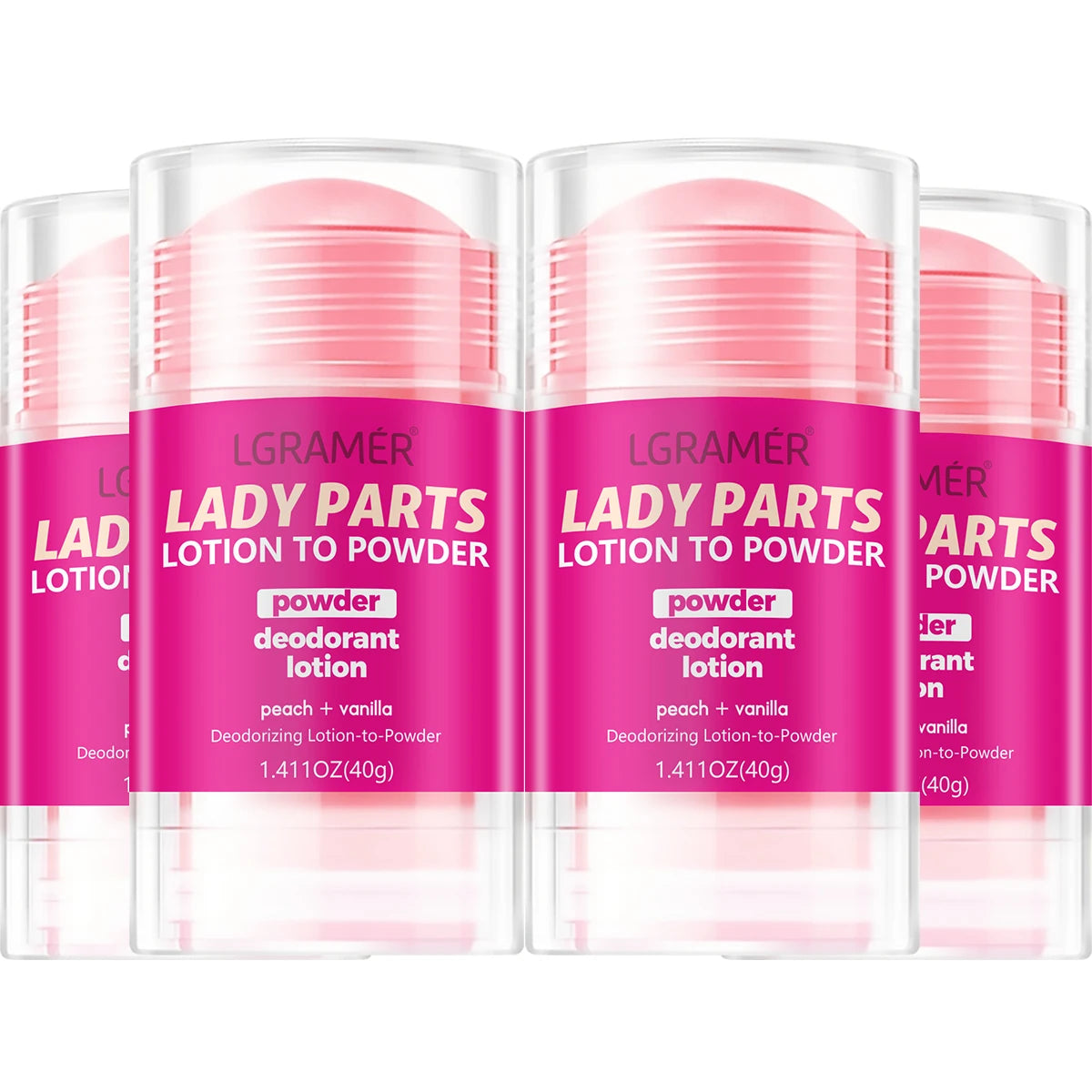 YOUNGCOME Peach Vanilla Women's Deodorant Stick | Long-Lasting Deodorant Stick Qst 4pcs
