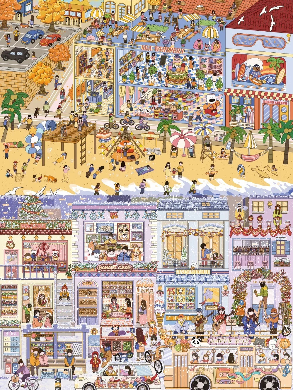 3D Layered Miniature Scene Stickers – Taro Puree Diorama 3D Craft Stickers Qme