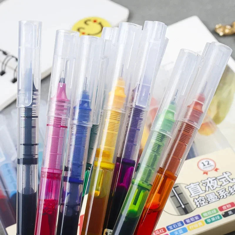 Kawaii Needle Gel Pens Black Blue Red Ink – 10-Pack Needle Gel Pens Qme