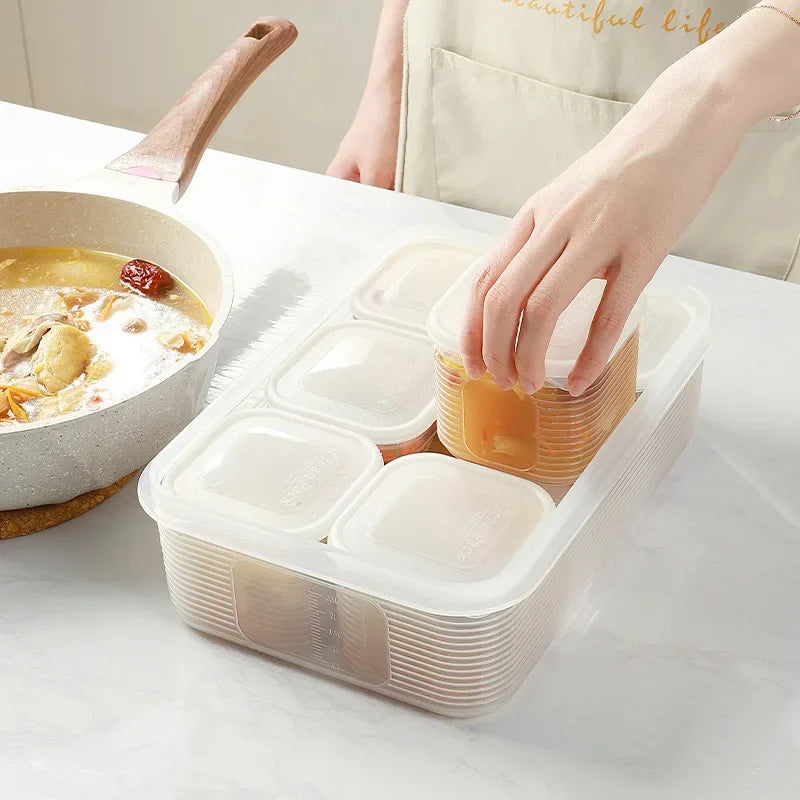 6-Compartment Food Storage Container with Lid | Fridge Organizer Food Storage Container Qme