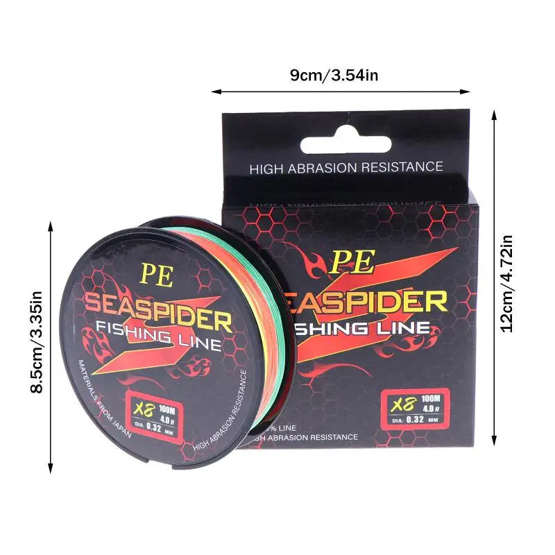 8-Strand 100M PE Braided Fishing Line – Multifilament Sea Wire Braided Fishing Line Qme