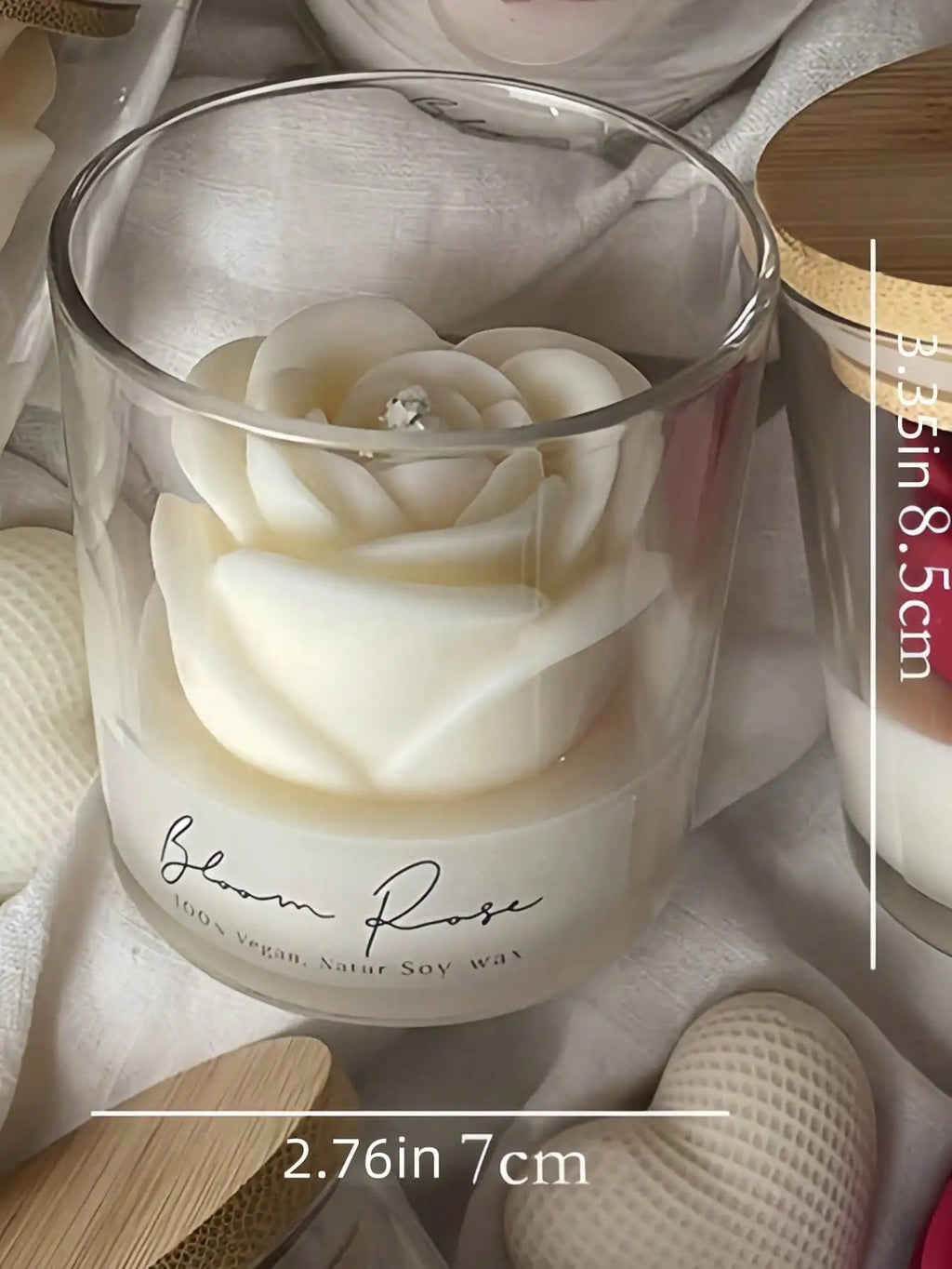 Rose Fragrance Soy Wax Candle | Straight Cup | 3 Colors Fragrance Candle Qme