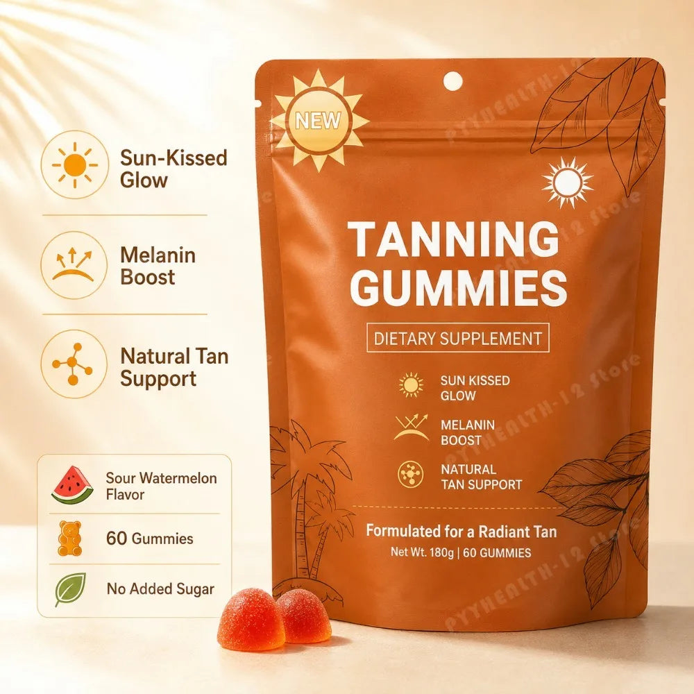 Tanning Gummies – Sunless Bronzing Glow, Vegan, Sugar-Free Tanning Supplement Qst