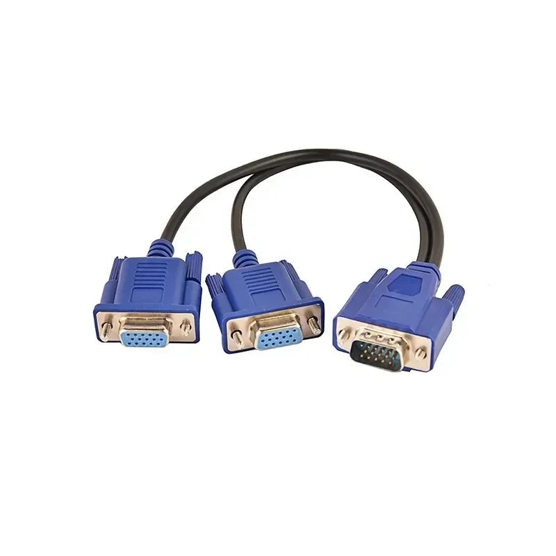 VGA Splitter Cable 1 Male to Dual 2 Female Monitor Adapter VGA Splitter Cable Qme