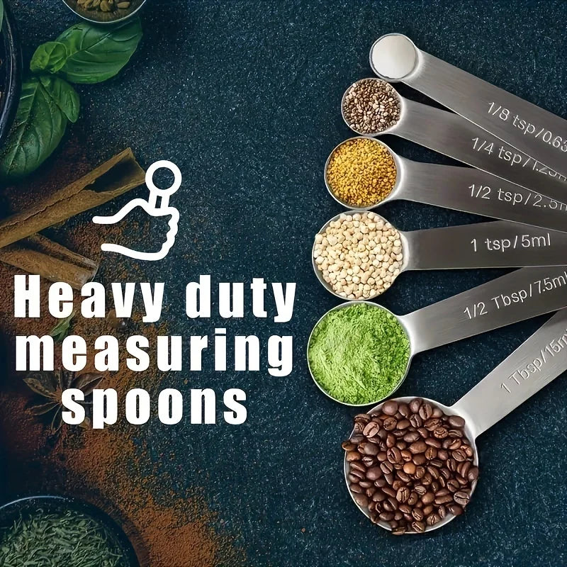 Stainless Steel Measuring Spoon & Cup Set – Metric & Imperial Measuring Spoon Set Qme