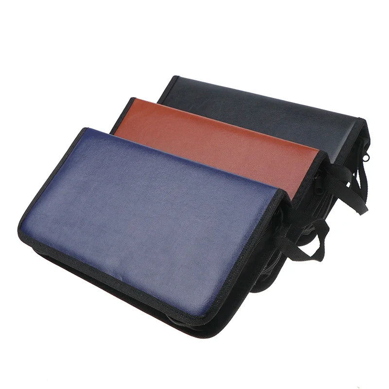 80-Disc CD DVD Wallet Album Hard Case – PU Leather Carry Box Disc Storage Case Qme