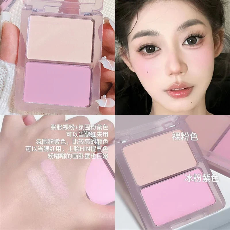 2-in-1 Contour & Highlight Palette – Matte & Glow | Qme Contour Highlight Palette Qme 03 Light Summer Pink
