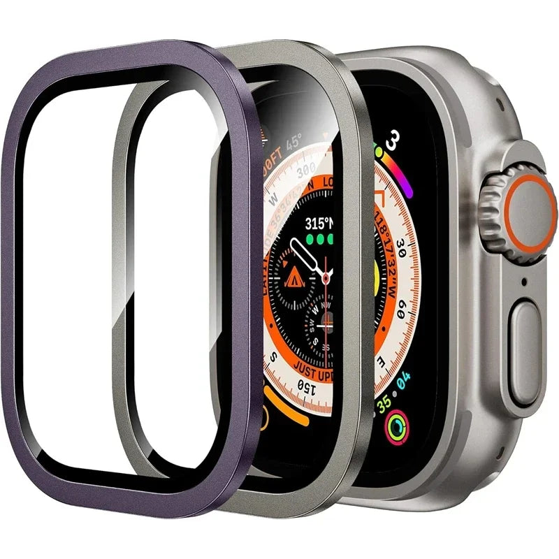 Apple Watch Ultra 49mm HD Tempered Glass Screen Protector Watch Screen Protector Qme 2PCS Titanium Pu Ultra 1 2 49MM