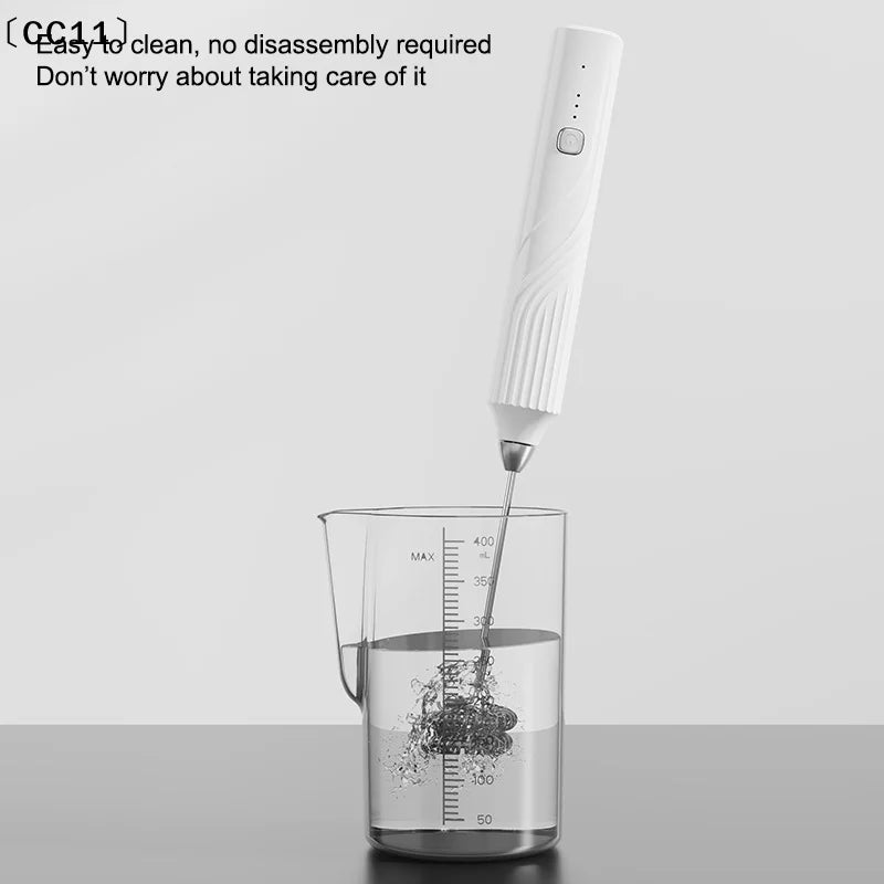 Electric Milk Frother Handheld Whisk & Egg Beater – Rechargeable Handheld Milk Frother Qme