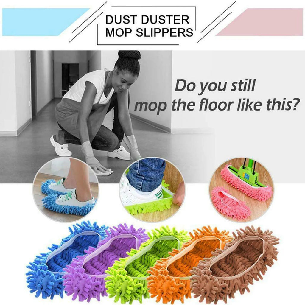 Microfiber Mop Slippers – Floor Cleaning & Polishing Shoes Floor Mop Slippers Qme