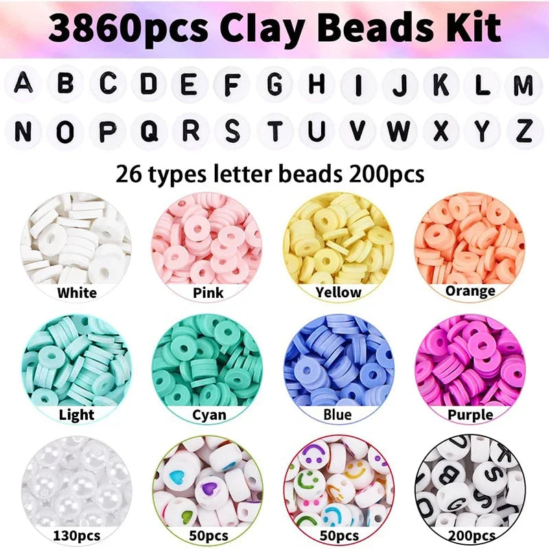 Macaron Polymer Clay Flat Chip Beads – DIY Bracelet & Necklace Kit Jewelry Making Beads Qme