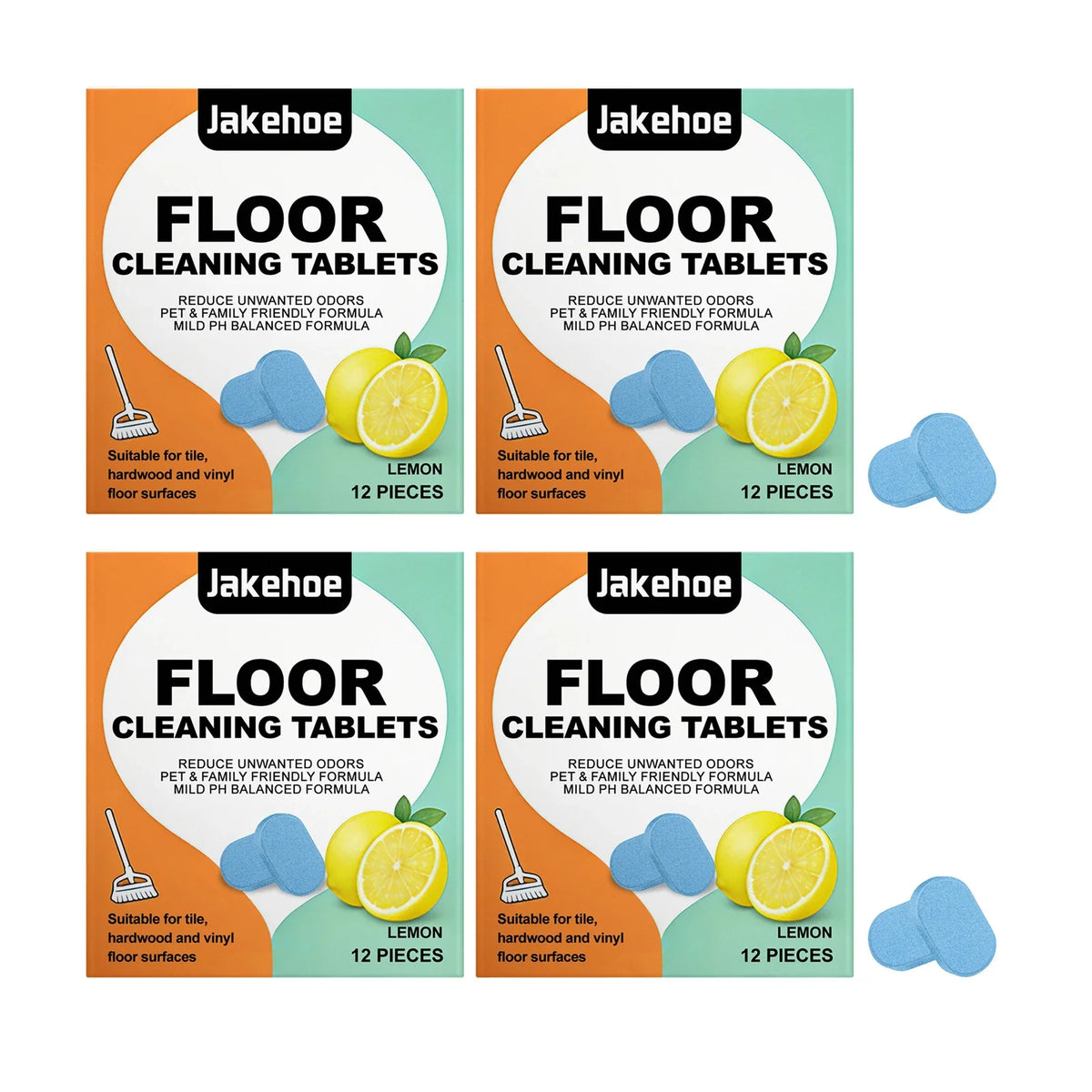 Floor Cleaning Tablets – Stain Removal, Odor Elimination & Polish Floor Cleaning Tablet Qme 4PCS B