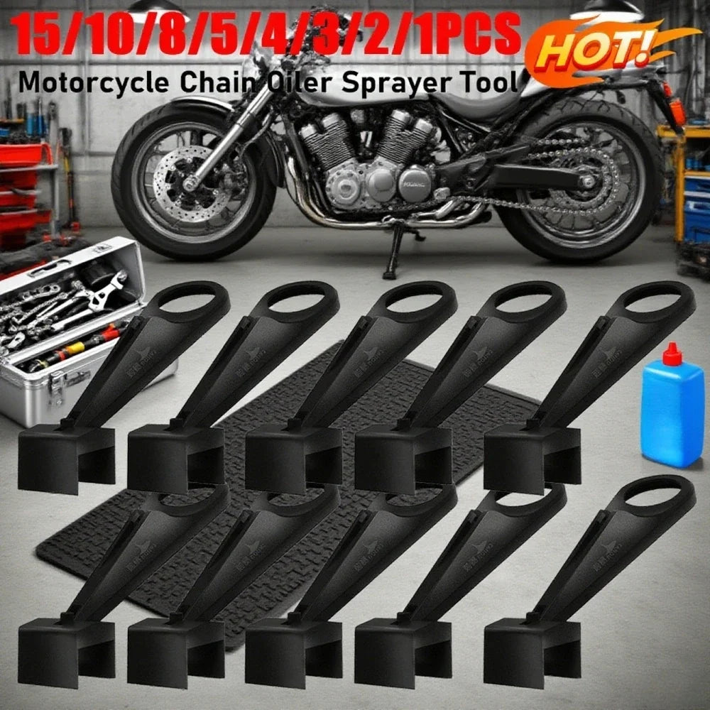 Motorcycle Chain Oiler Spray Attachment – Mess-Free Lube Tool Chain Lube Applicator Qme