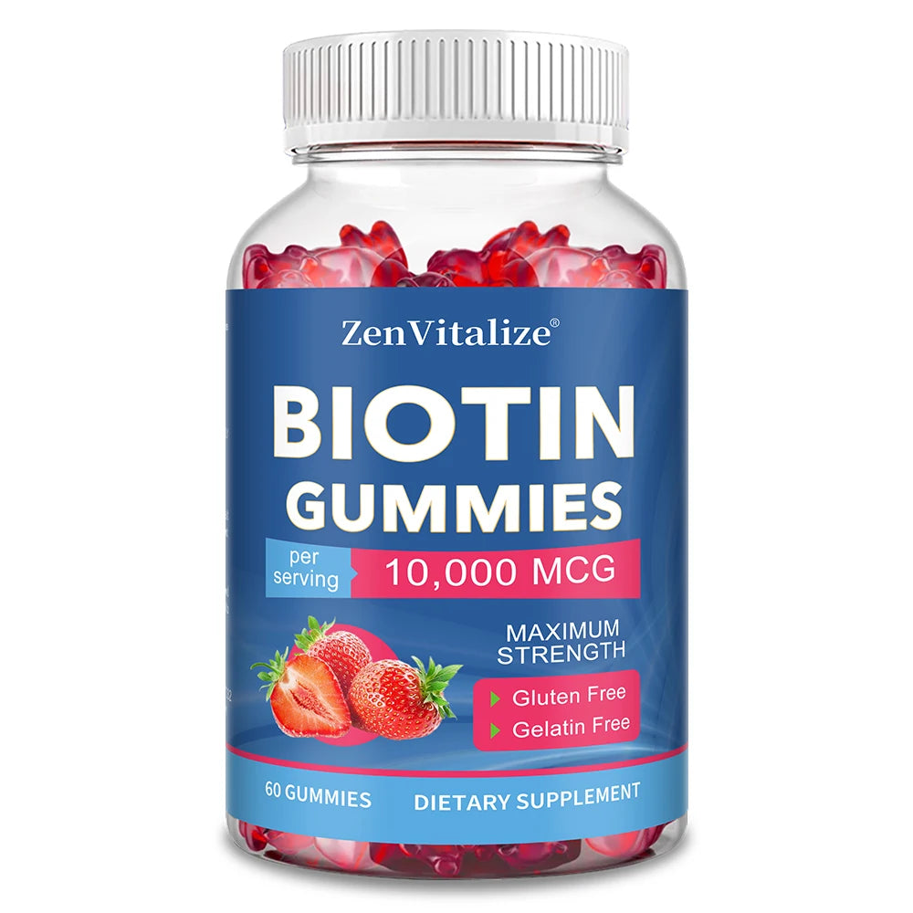 ZENVITALIZE Biotin Gummies 10,000 mcg – Hair, Skin & Nails Biotin Gummies Qst 60 count-1 bottle