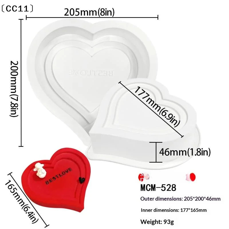Heart Rose Silicone Cake Mold – Valentine's Mousse Baking Silicone Cake Mold Qme