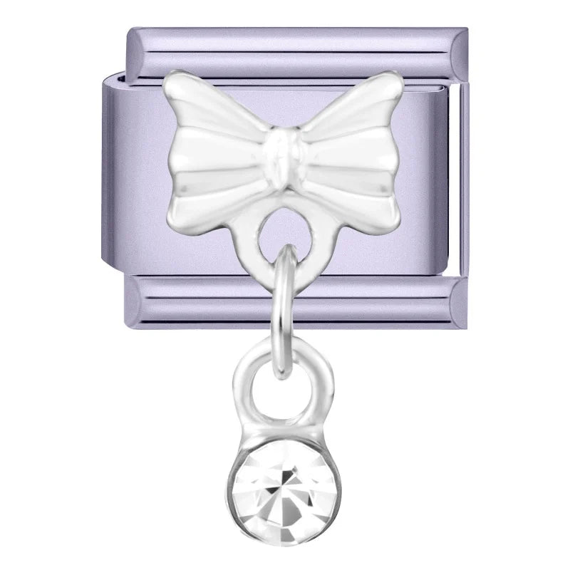 Zircon Bow Butterfly Rabbit Italian Charm Links DIY Bracelet