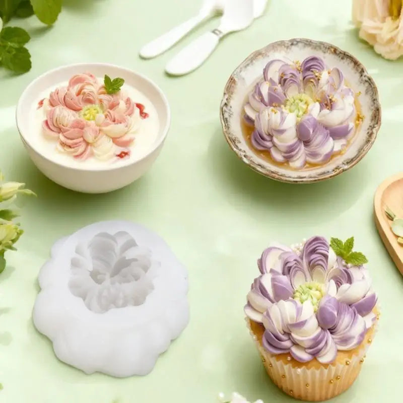 3D Flower Silicone Mold – Chocolate Cake Peony Rose Baking Mould Silicone Baking Mold Qst