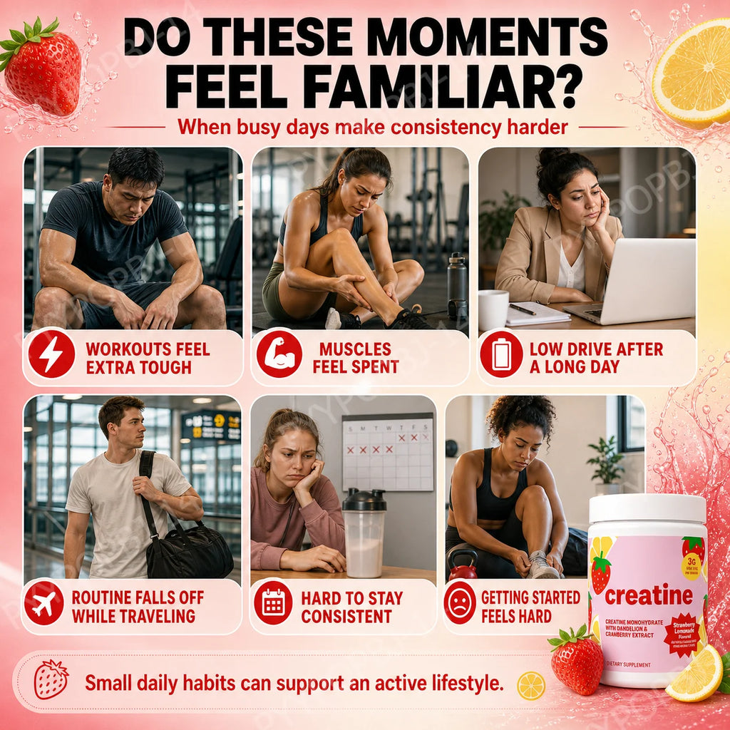 Women's Creatine Monohydrate 3000mg Powder | Strawberry Lemonade Creatine Supplement Powder Qst