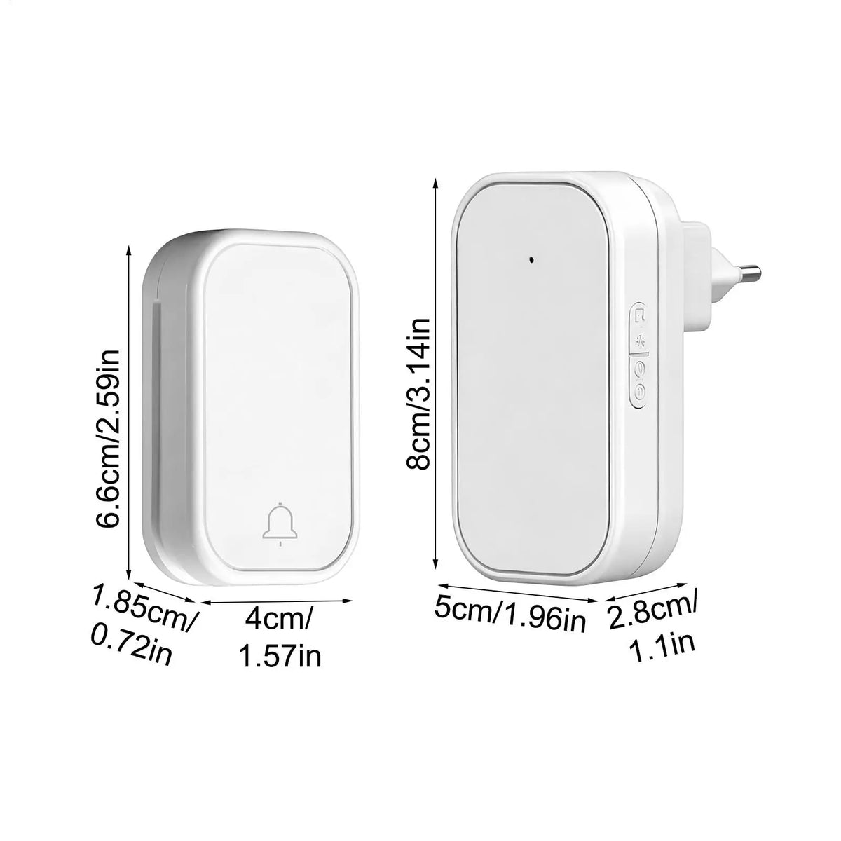 Wireless Cordless Doorbell – Waterproof & Adjustable Volume Wireless Doorbell Qme