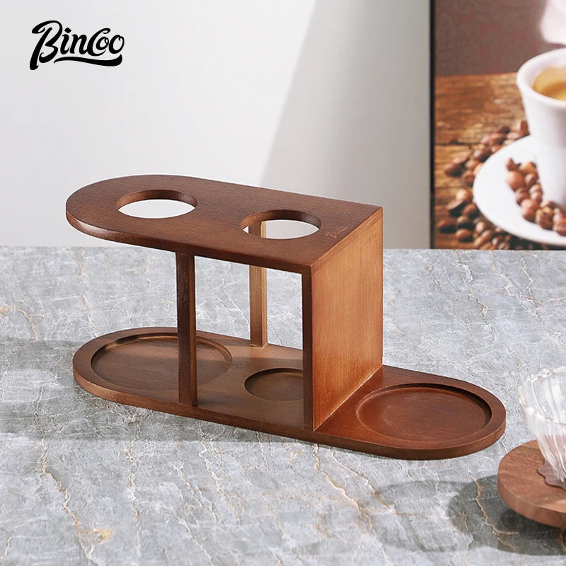 BINCOO Wood Pour Over Coffee Stand & Storage Rack Coffee Storage Rack Qst