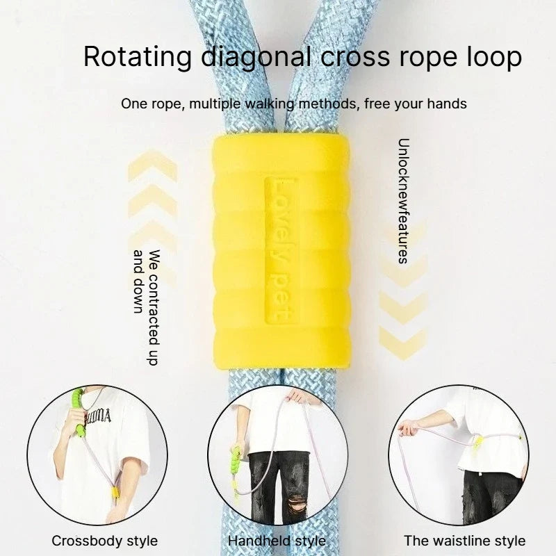 Crossbody Hands-Free Dog Leash | Cloud Foam Handle | Nylon Hands-Free Dog Leash Qme