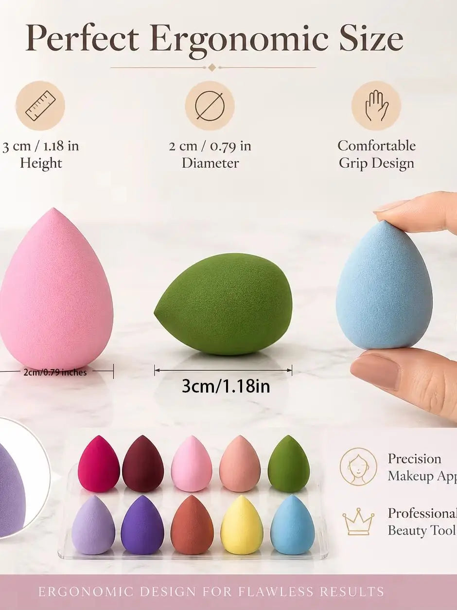 10 Mini Mixed Makeup Sponges & Puffs – DIY Concealer Tools Makeup Sponge Set Qme random 10 PCS