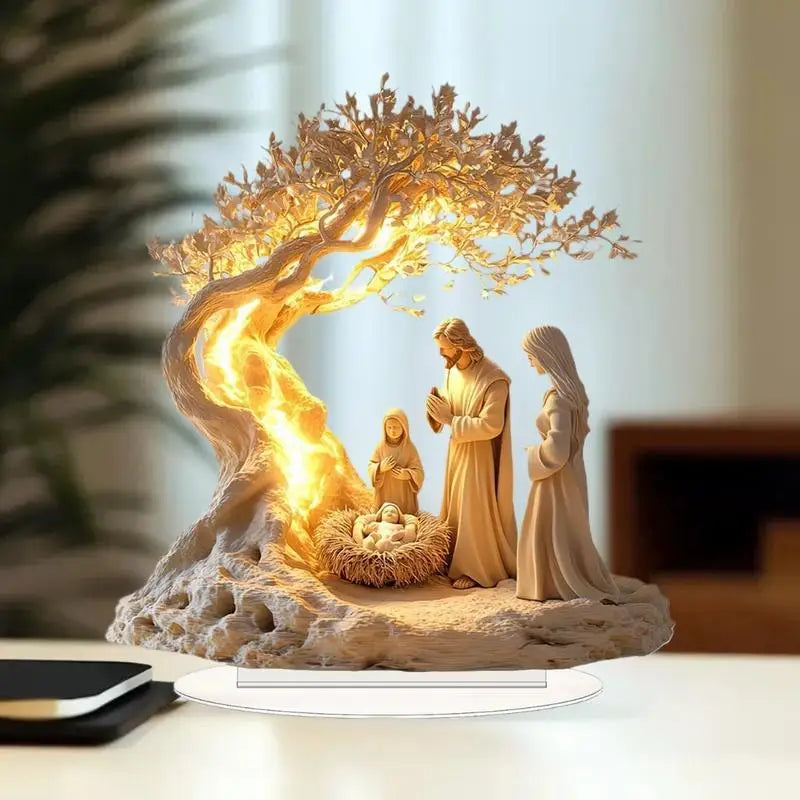 Acrylic Christmas Nativity Scene 2D Ornament & Desk Décor Christmas Ornament Qme