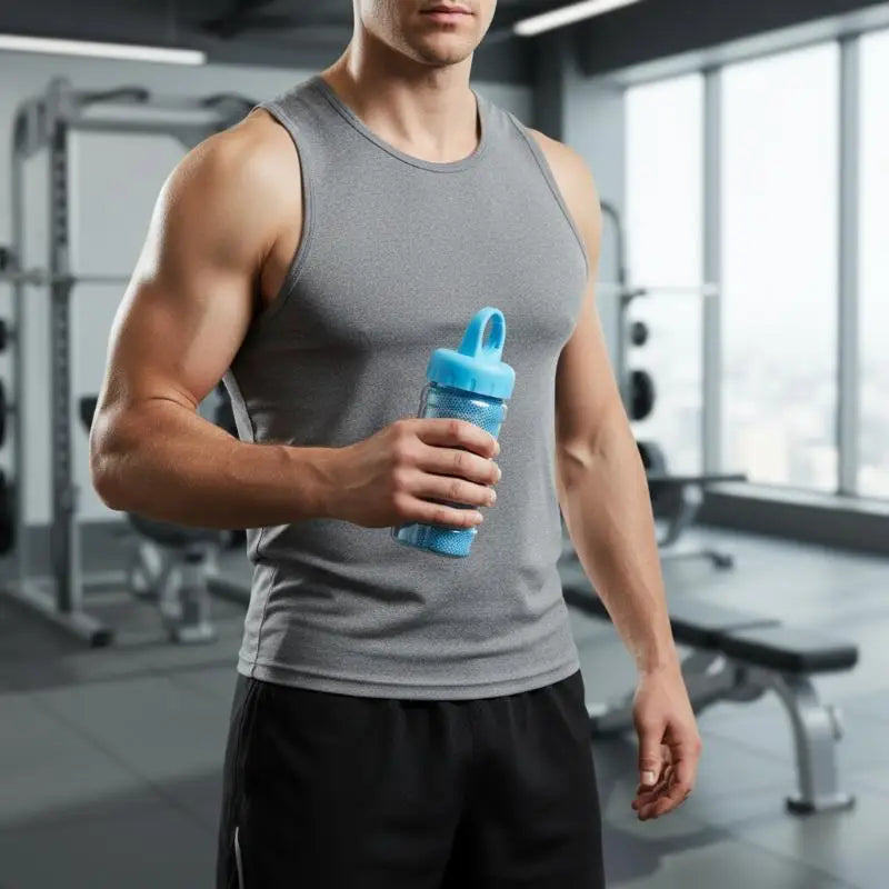 Quick Dry Cooling Towel with Portable Bottle – Gym & Outdoor Cooling Towel Qme