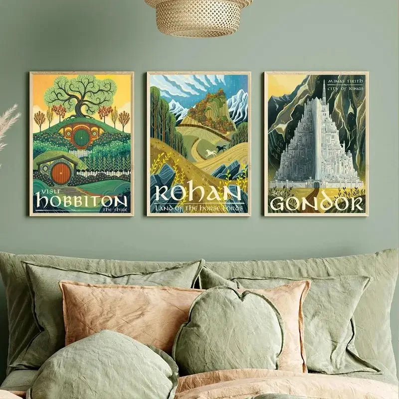 Fantasy Castle Retro Travel Poster Canvas Print | Wall Art Canvas Wall Art Qst