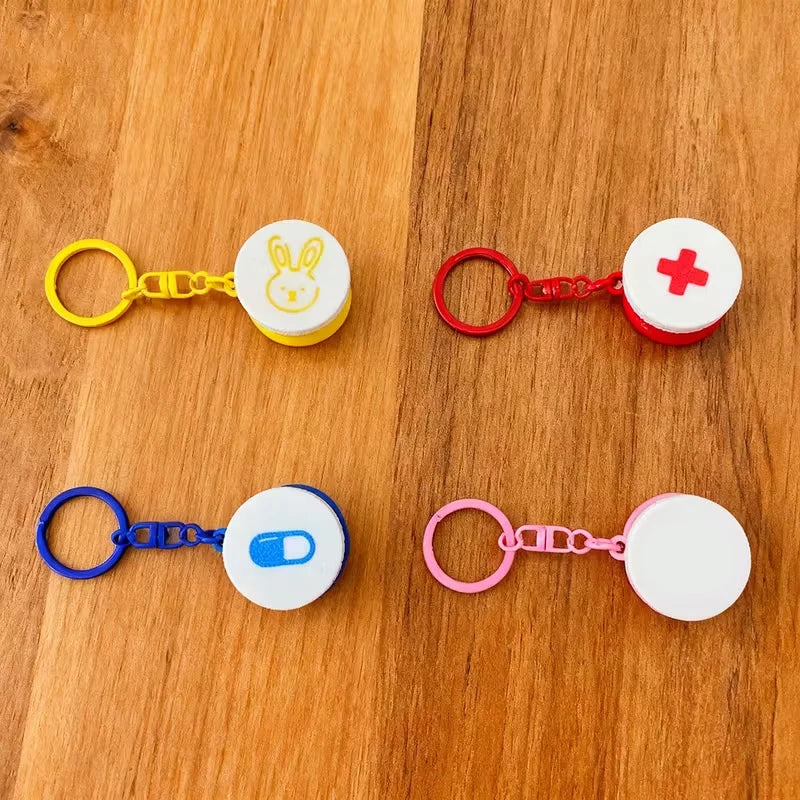 Mini Sliding Pill Case with Keychain | Portable Pill Holder Portable Pill Case Qme