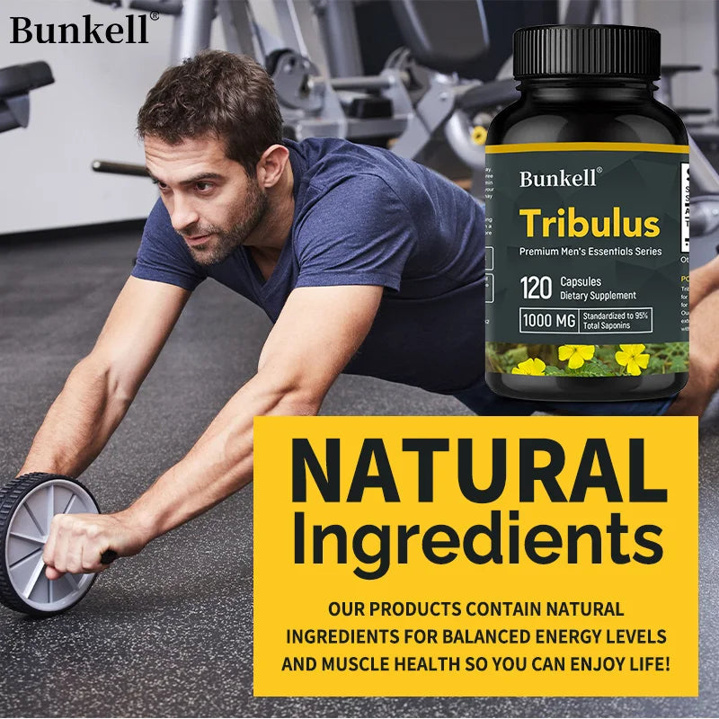 Tribulus Terrestris Capsules 120ct – Energy & Stamina Support Herbal Supplement Qst