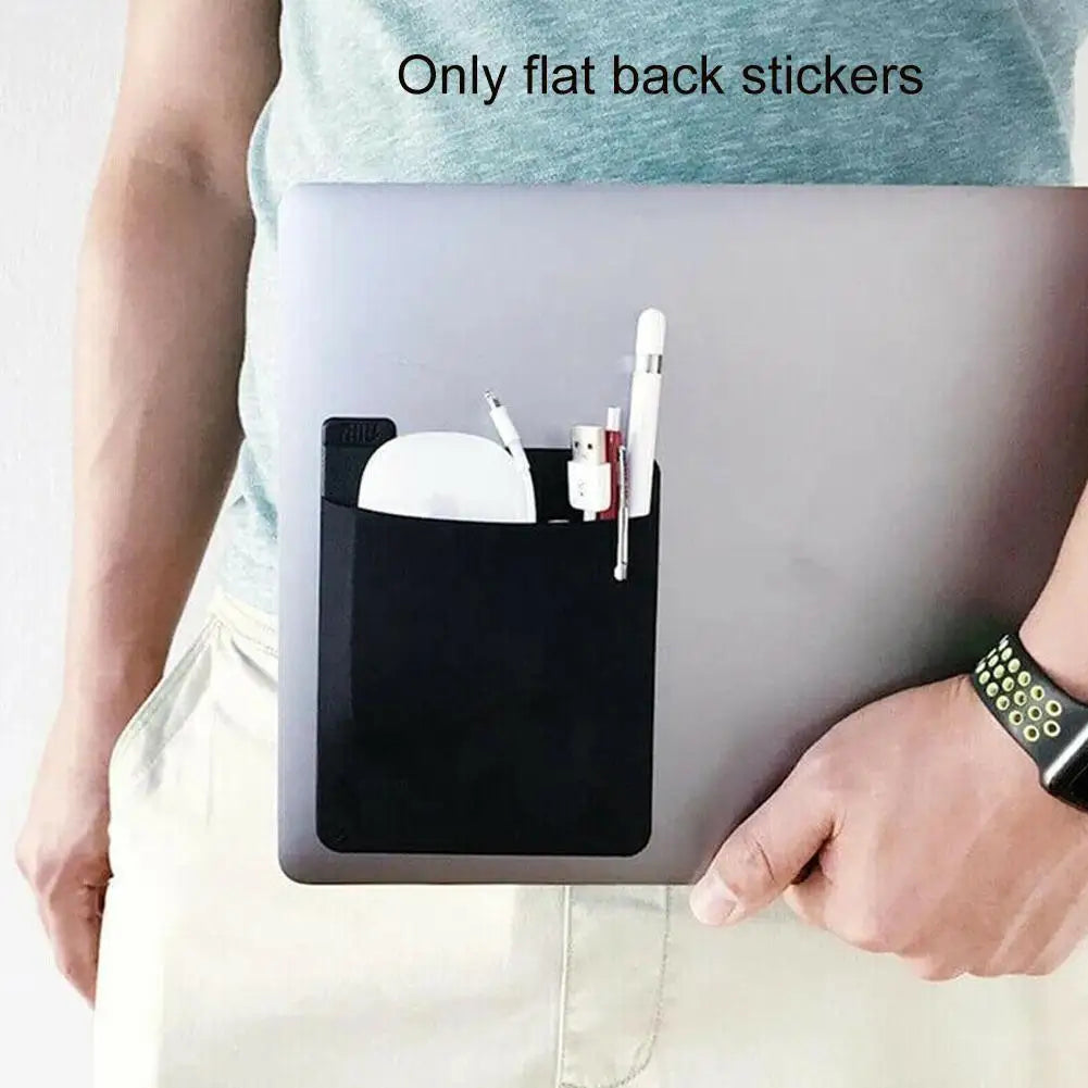 Self-Adhesive Laptop Storage Bag for Mouse, Drive & Pen Laptop Accessory Pouch Qme