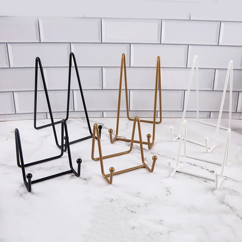 Iron Easel Stand for Photo Frames, Ceramic Discs & Albums Display Easel Stand Qme