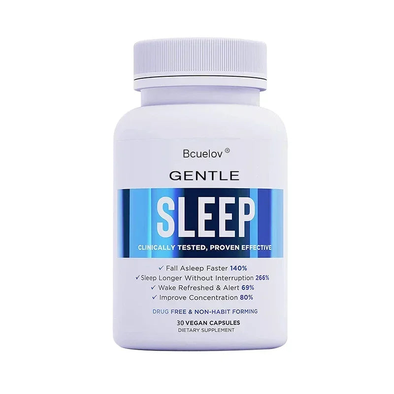 Bcuelov Sleep Support Capsules – Melatonin, GABA & Ashwagandha Sleep Support Supplement Qst 30count-1 bottle