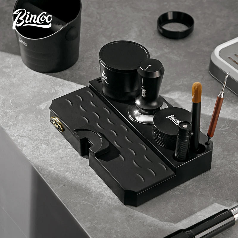 Bincoo Black Espresso Tamping Station 8-Piece Barista Set Espresso Tamping Station Qst