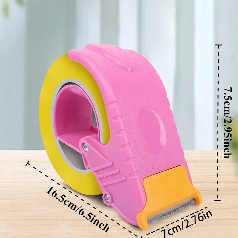 Handheld Tape Cutter & Sealing Machine – Office & Factory Tape Cutter Dispenser Qme Pink