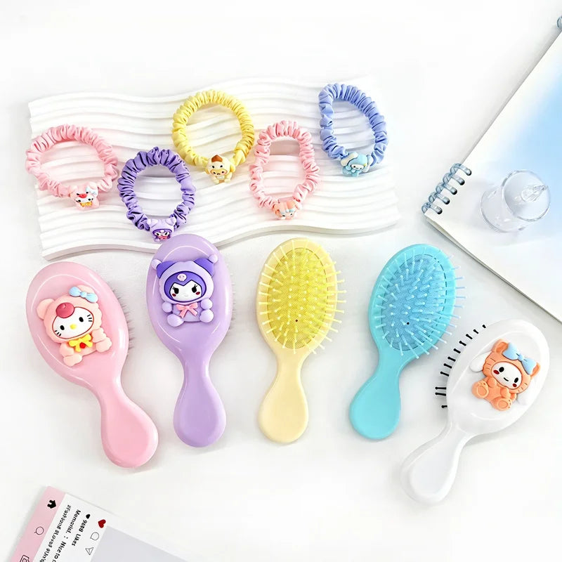 Hello Kitty Kuromi Air Cushion Comb & Hair Tie – Portable Air Cushion Comb Qme