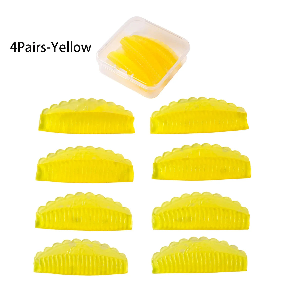 Silicone Lash Lifting & Lamination Pads – 4 Pairs Reusable Lash Lifting Pads Qme 4Pairs-Yellow CN
