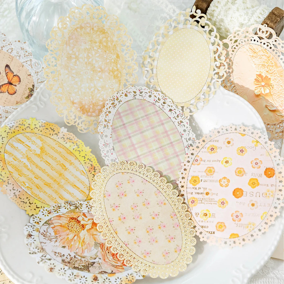 Hollow Lace Paper Sheets for Scrapbooking & DIY Diary Albums Decorative Craft Paper Qme