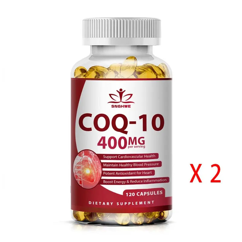 SNGHWE COQ10 120 Capsules – Ultra High Absorption Coenzyme Q10 COQ10 Supplement Qst 120 count-2 bottle