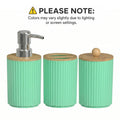 Modern Farmhouse Ribbed Bathroom Accessories Set – Mint Green Bathroom Accessories Set Qme set of 3