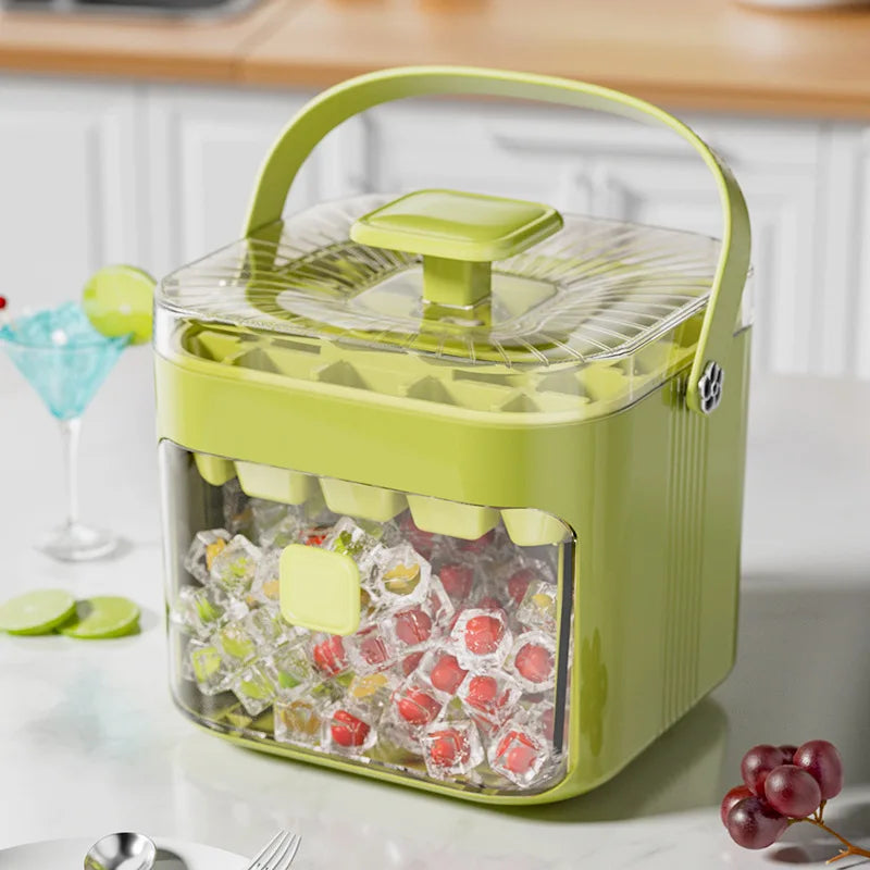 HAOYUNMA Press Ice Ball Maker Tray – Large Capacity Food Grade Ice Ball Maker Tray Qst green