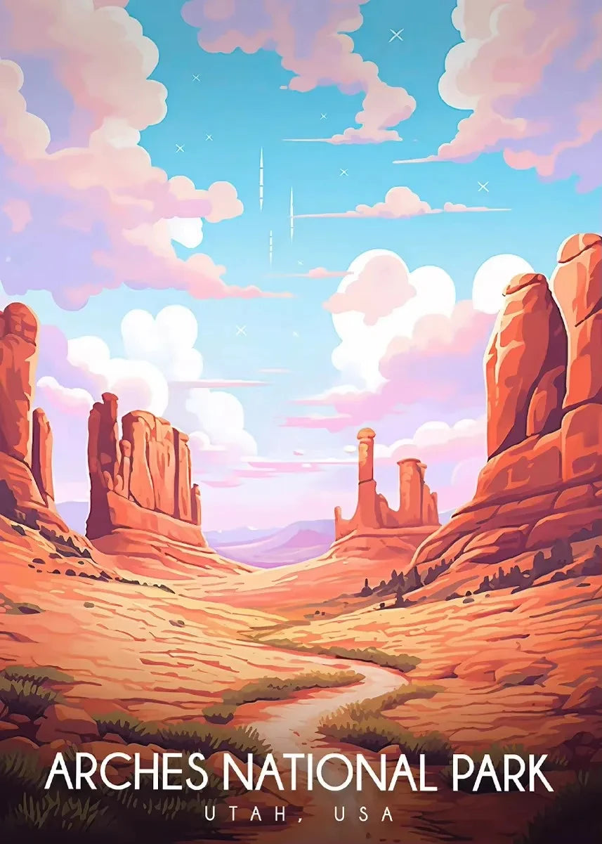 National Park Travel Poster Canvas Wall Art – Unframed Print