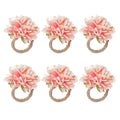6Pcs Artificial Flower Napkin Rings – Floral Table Decor Floral Napkin Rings Qst Pink