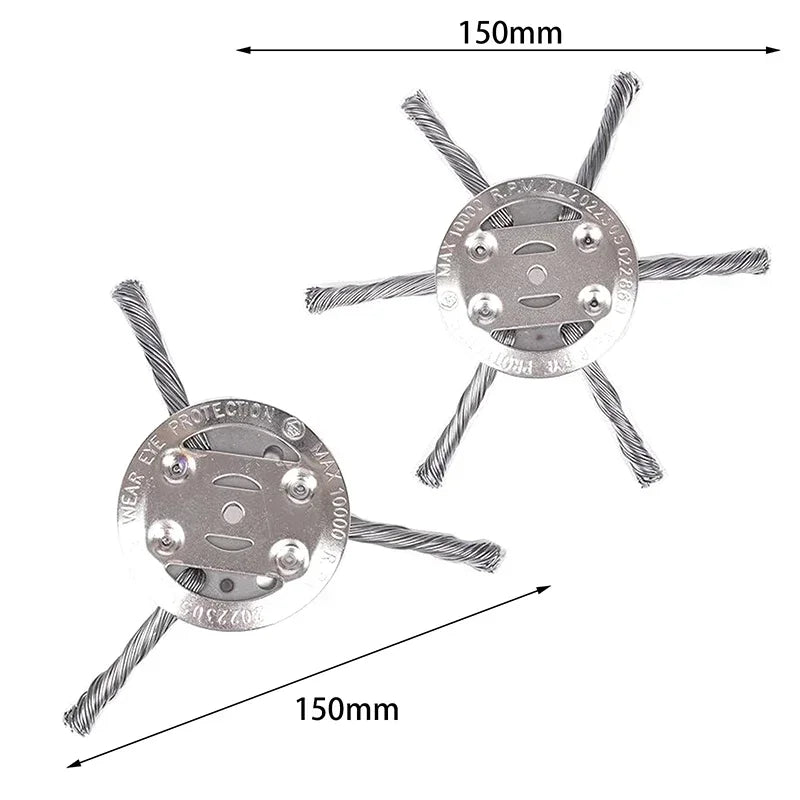 Steel Wire Grass Trimmer Head – 6in Universal Brush Cutter Trimmer Head Qme
