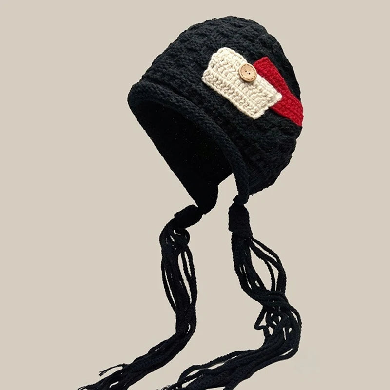Women's Handmade Knitted Winter Hat – Crochet Ear Warmth Cap Knitted Winter Hat Qst A5