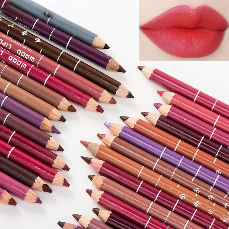 28-Color Waterproof Matte Lip Liner – Long-Lasting Pencil Lip Liner Pencil Qme