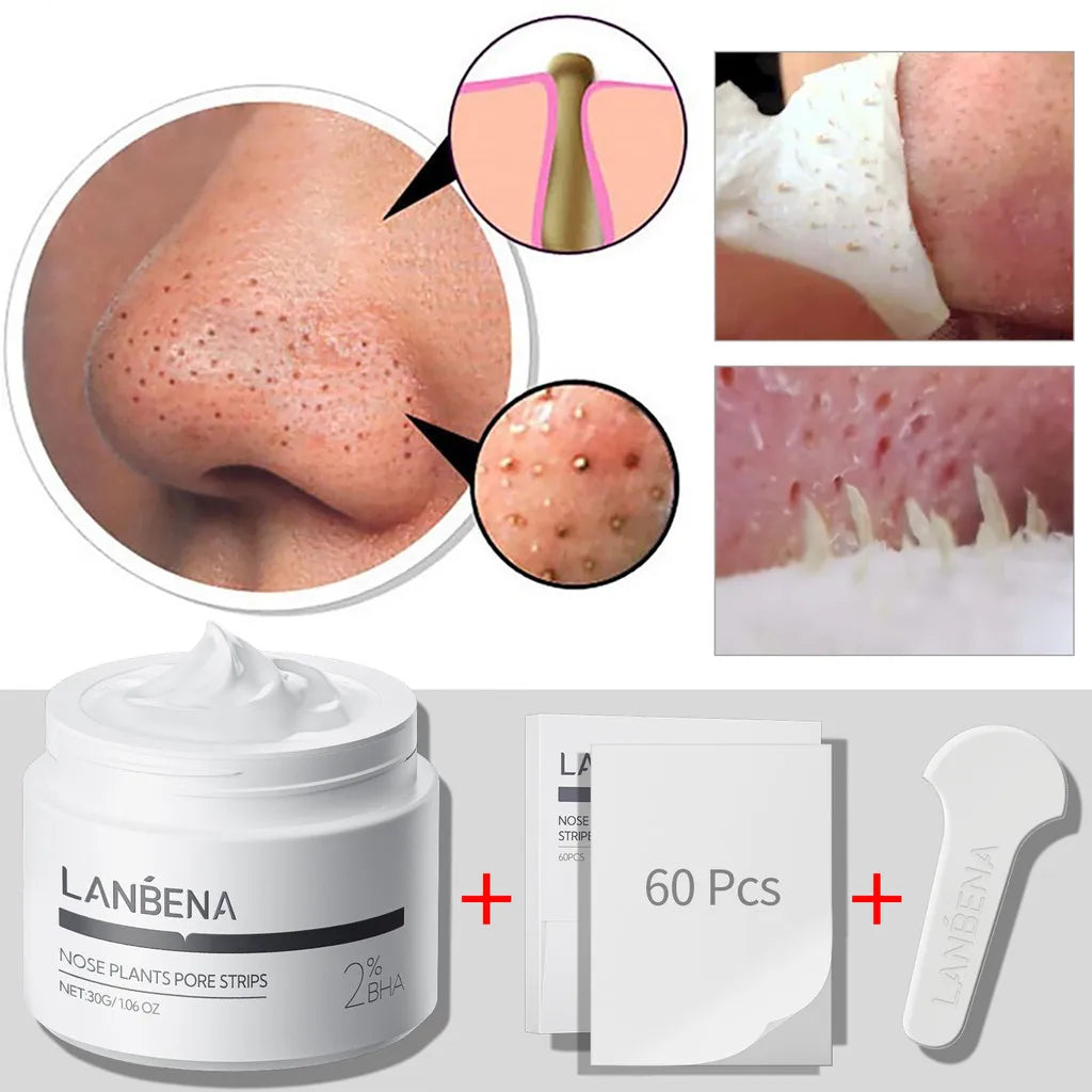 LANBENA Blackhead Nose Strips & Pore Minimizing Serum Set Pore Cleansing Set Qme