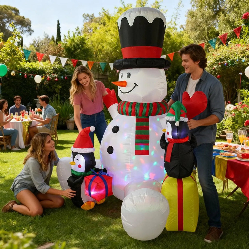 Qme 7ft Inflatable Christmas Penguin Decoration – Waterproof Inflatable Christmas Decor Qme